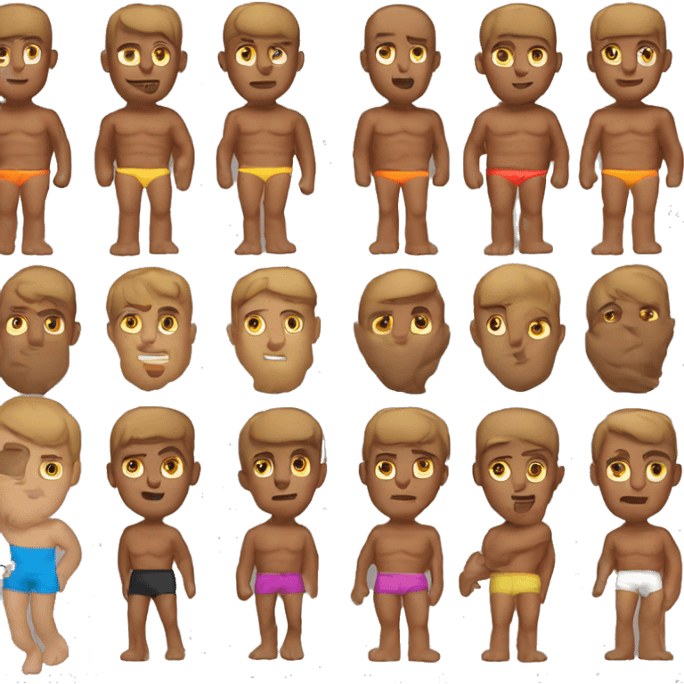  6 pack tanned guy in only a short shorts emoji