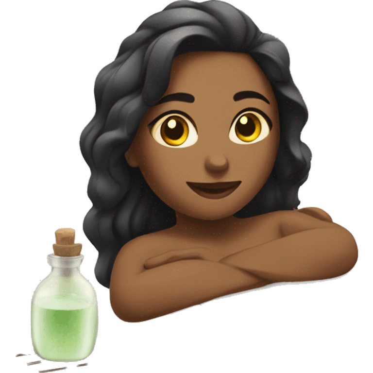 Girl relaxing in spa emoji