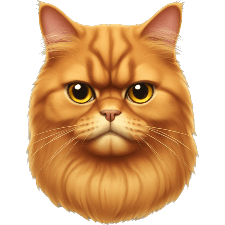 Orange Persian cat grumpy  emoji