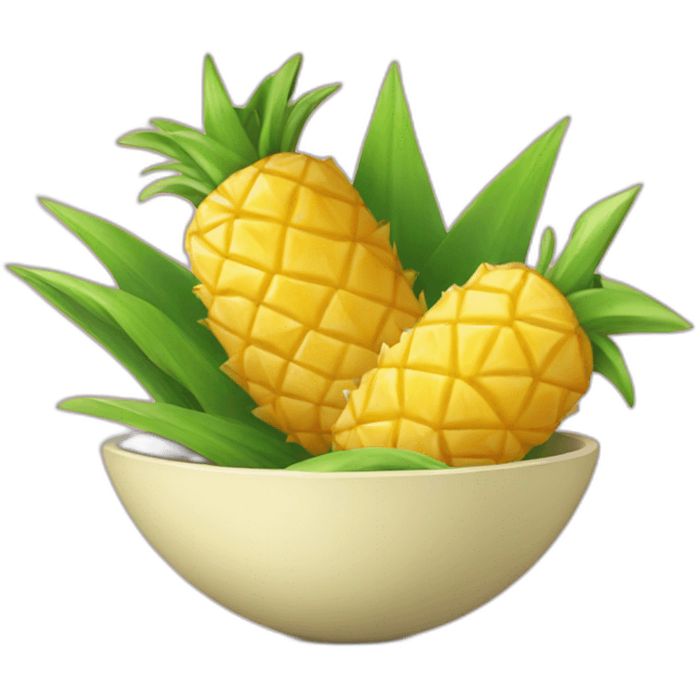 Pineapple pieces in bowl emoji