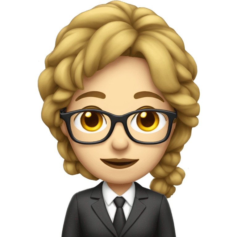 woman work office suit glasses folder emoji