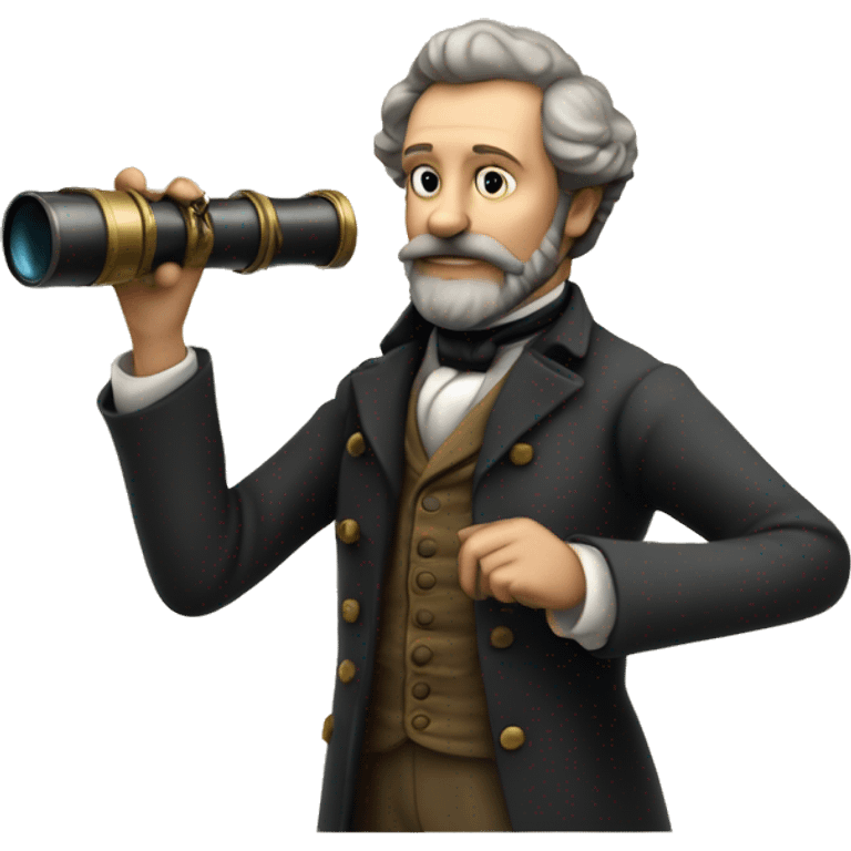 jules verne holds a spyglass in his hands emoji