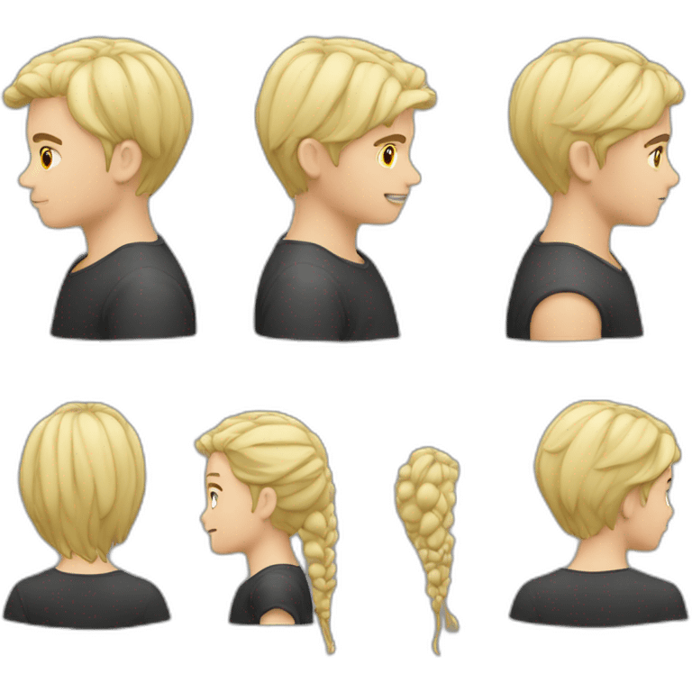 Garçon pale cheveux longs noir emoji