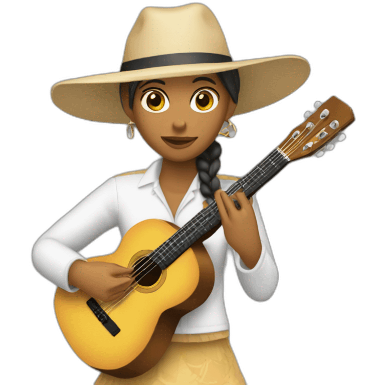 Chica tocando cavaquinho emoji