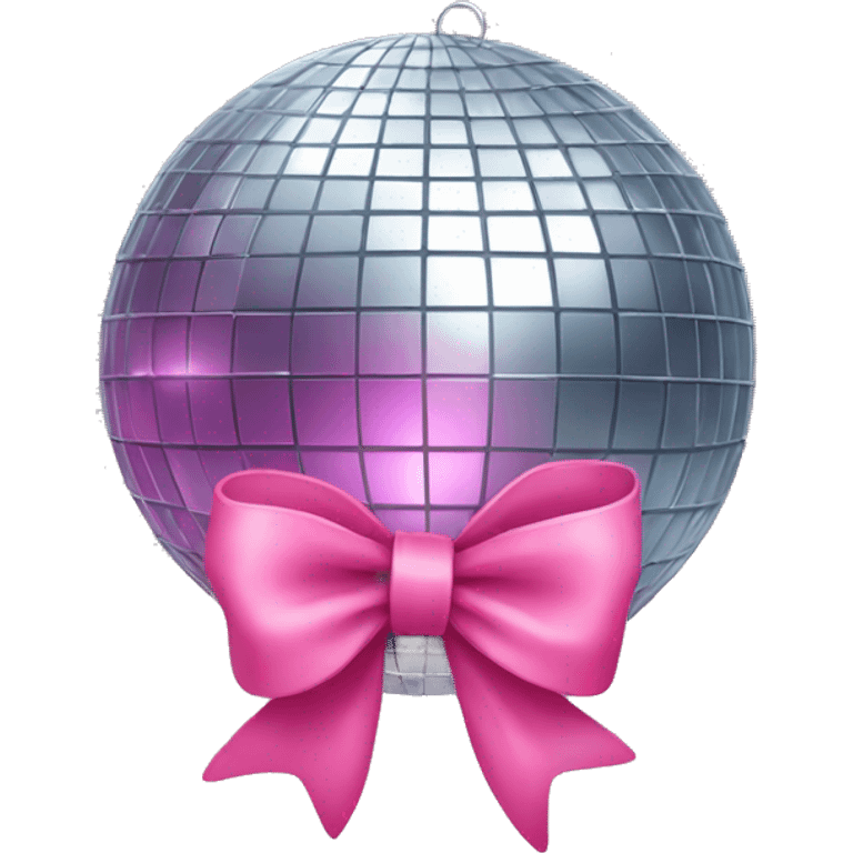 Disco ball with a pink bow emoji