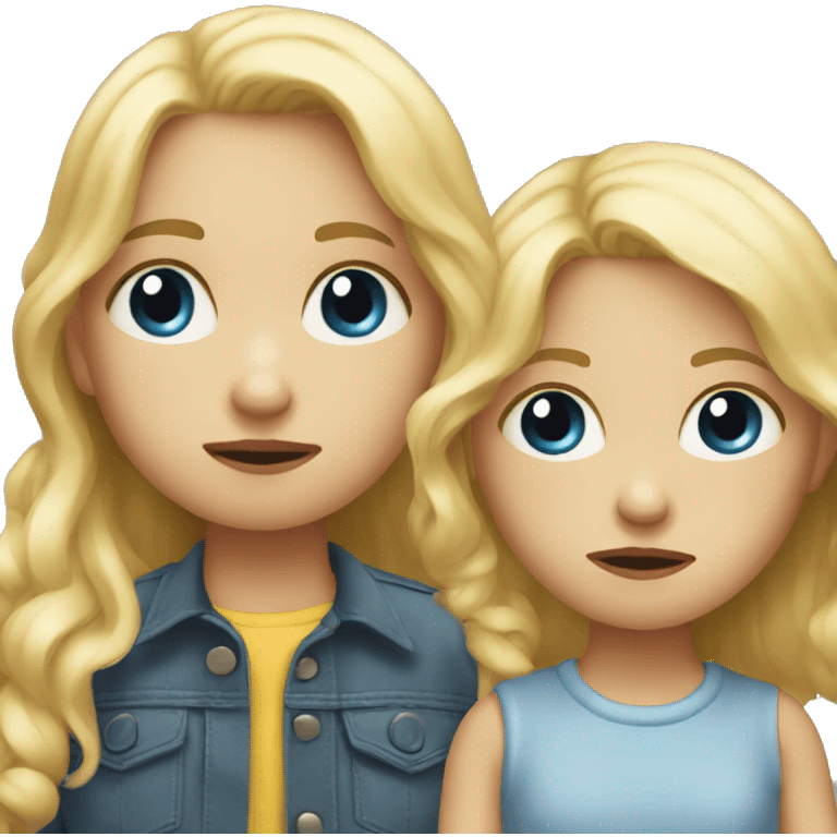 blonde child does not give a toy to another sad blonde child emoji