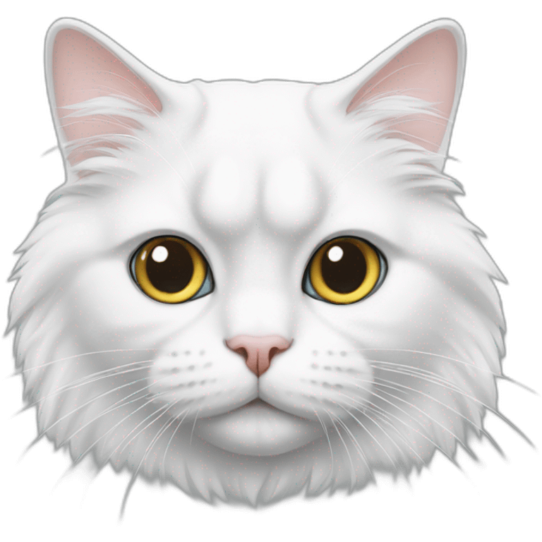 persian white cat head emoji