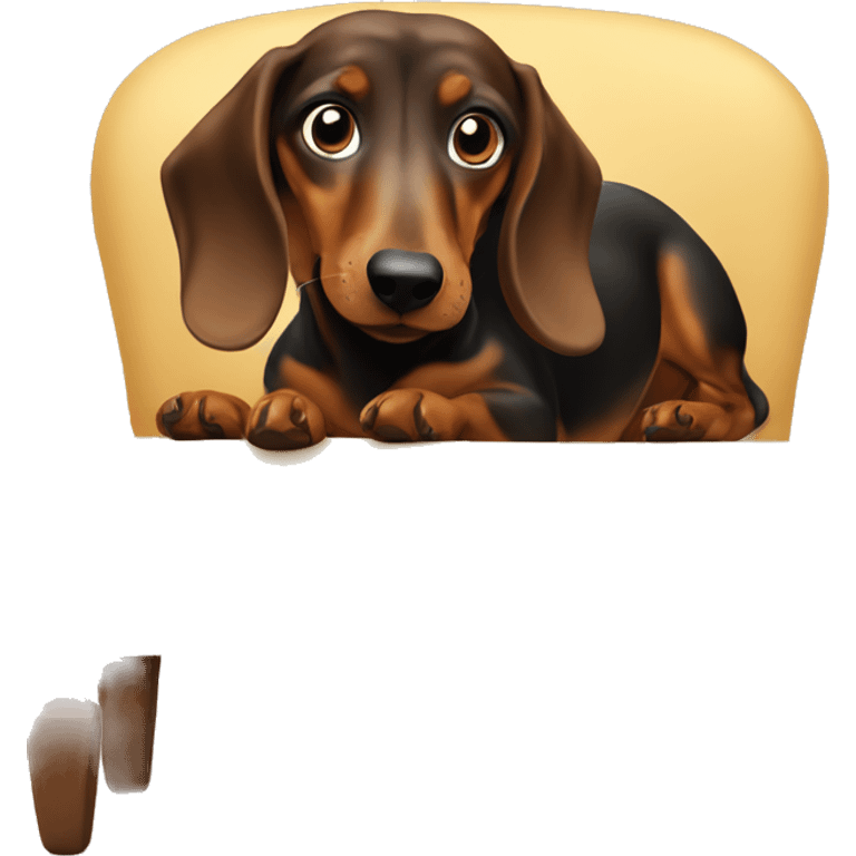 Daschund eating furniture emoji