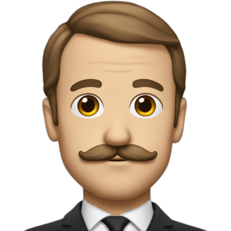 Macron avec une moustache  emoji