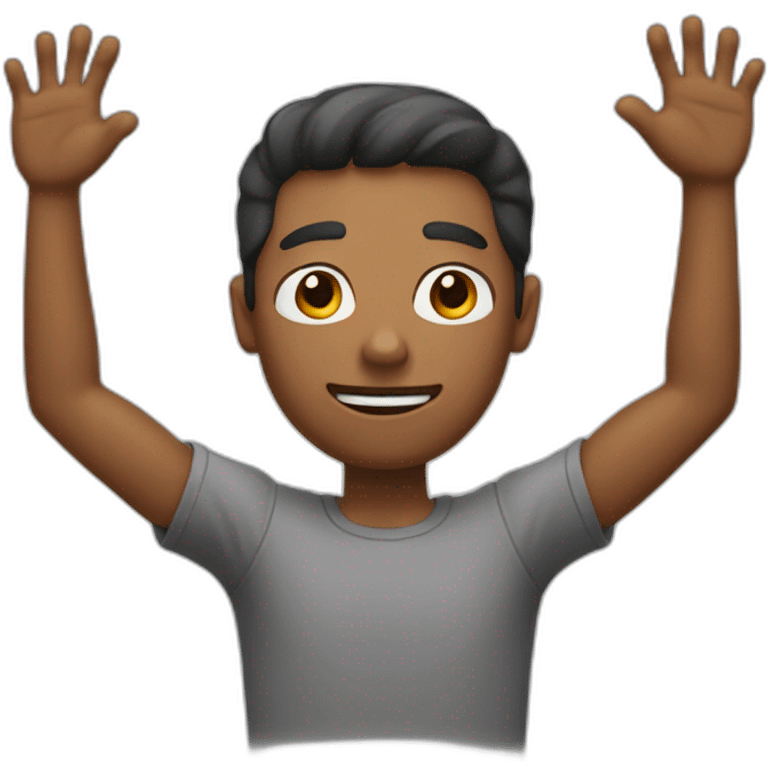 man with one hands up emoji