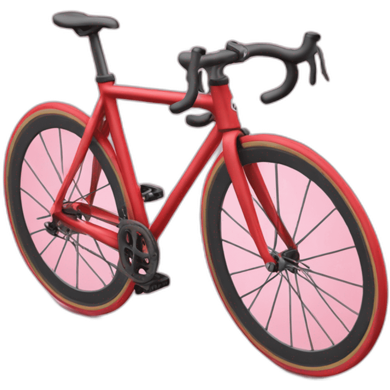 anthropomorphic red fixed gear bike in isometry emoji