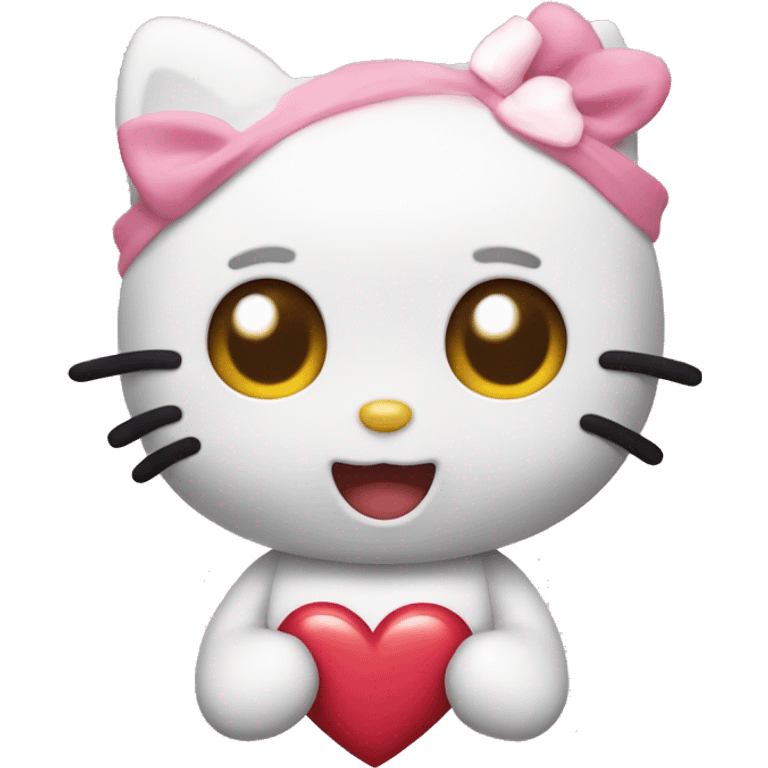 hello kitty with heart eyes emoji