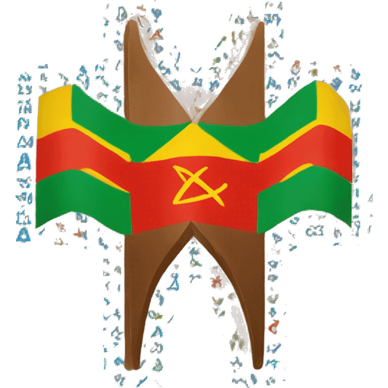 amazigh north africa flag with the tifinagh symbol in the middle and the shape should be like the IOS emoji emoji