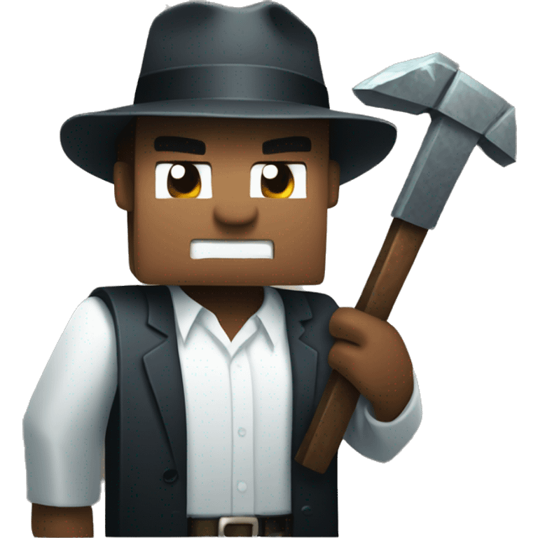 Mafia with a Minecraft Pickaxe emoji