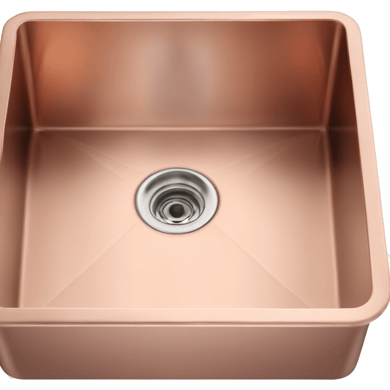 Realistic side view of a rose gold farmhouse style kitchen sink. emoji