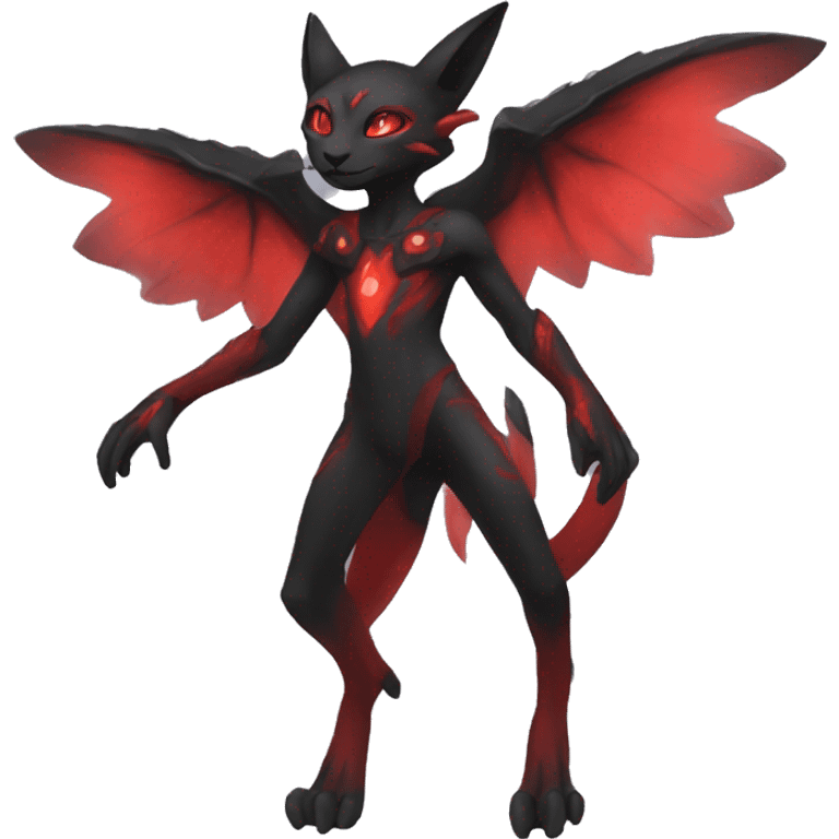 Black and Red Ethereal Anthro Fakémon emoji