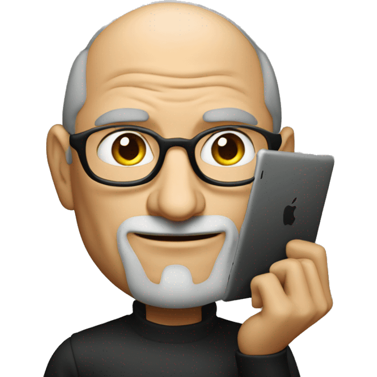 Steve Jobs holding an iPad emoji