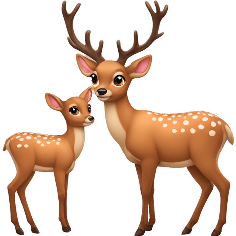 two deer in love emoji