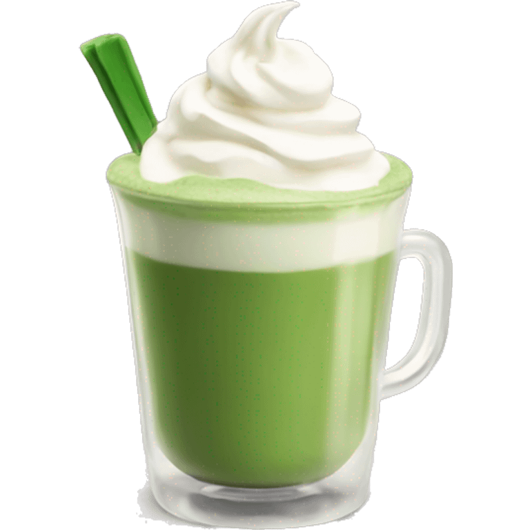 Matcha latte with whipped cream emoji