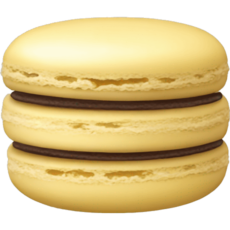 Realistic pastel yellow macaroon emoji