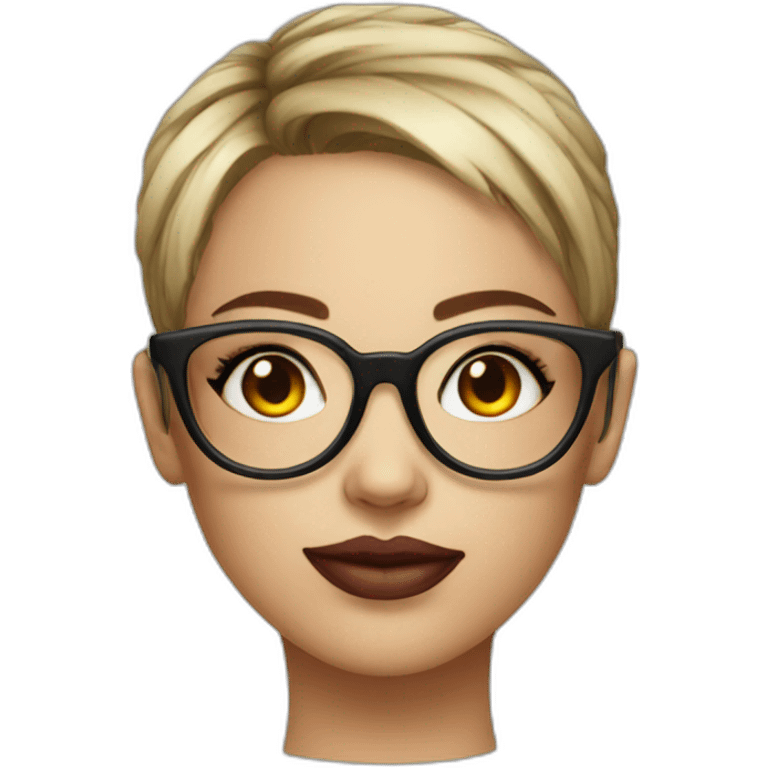 tattoo on face girl in glasses and short hair emoji