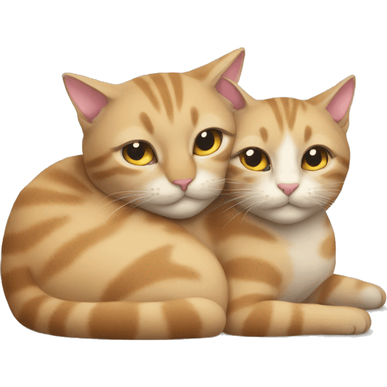 Two cats cuddling  emoji