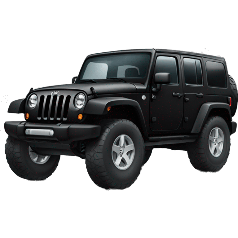 Jeep wrangler black jk with big tyres  emoji