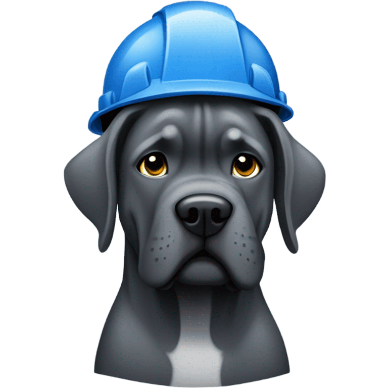 A blue-colored Cane Corso as a construction worker. emoji