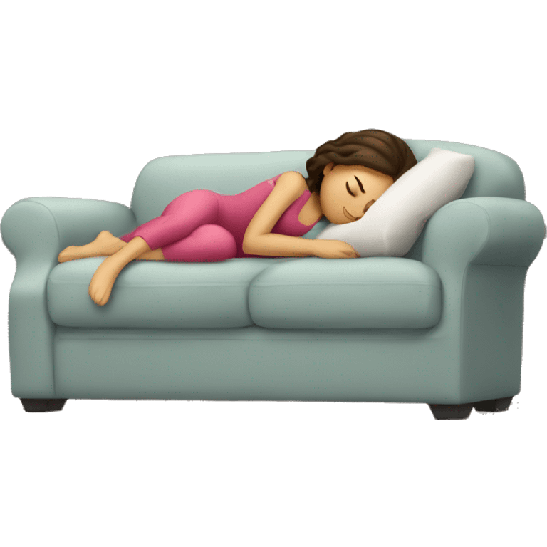 brunette taking a nap on couch emoji