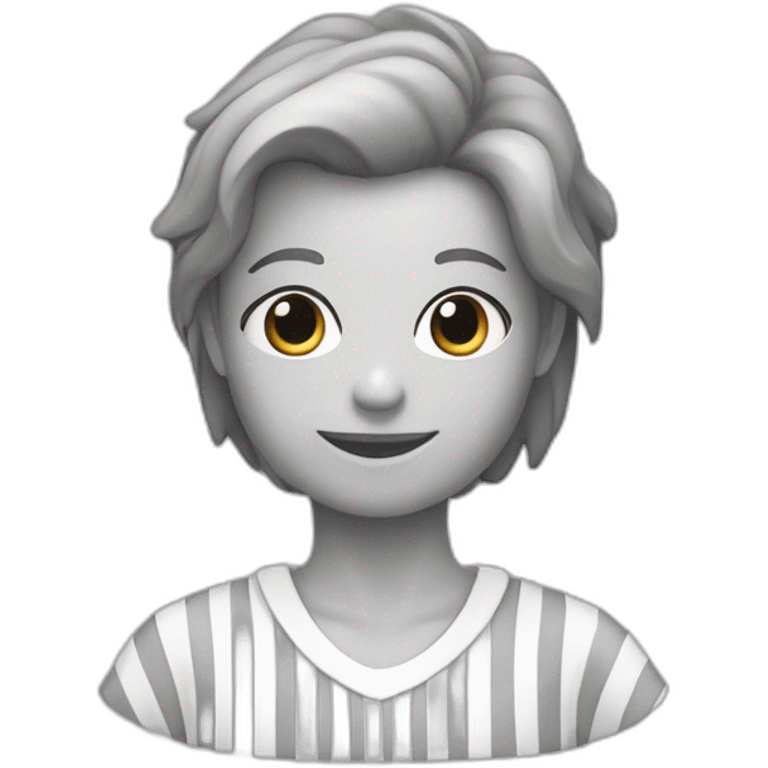 Ananda gata gris con rayas blancas emoji