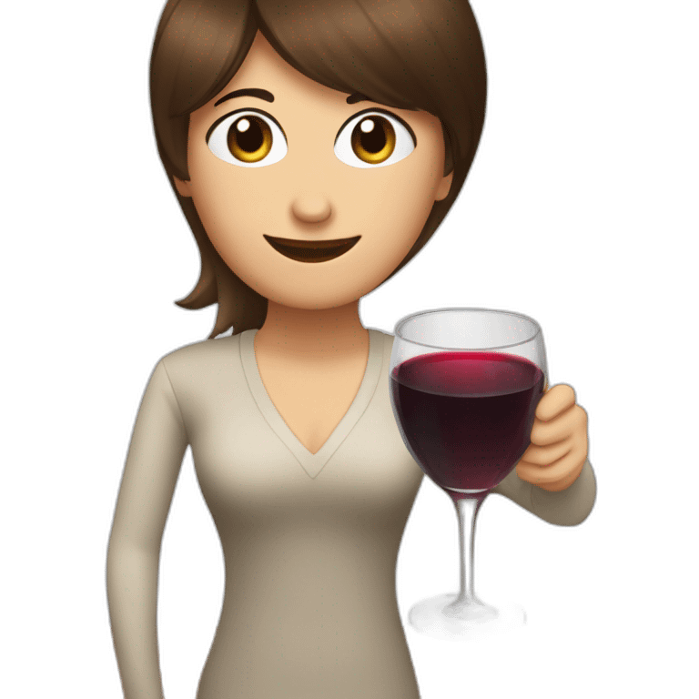 Patricia Bullrich winking and a cup of wine emoji