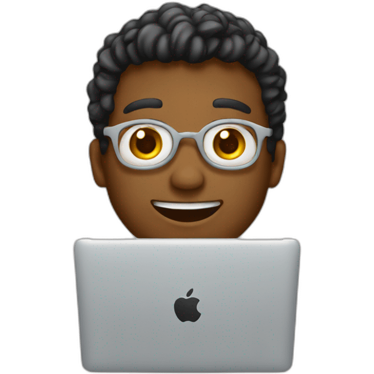 Students with mac book emoji