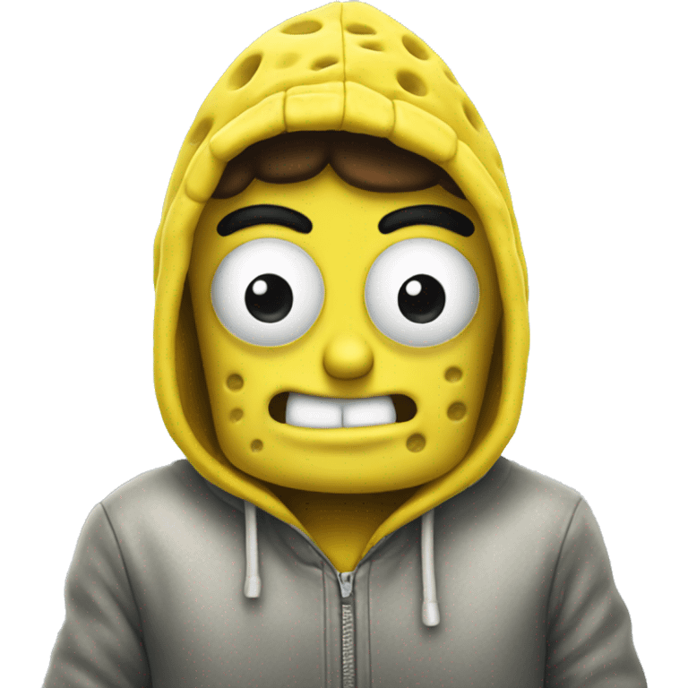 SpongeBob with hoodie emoji