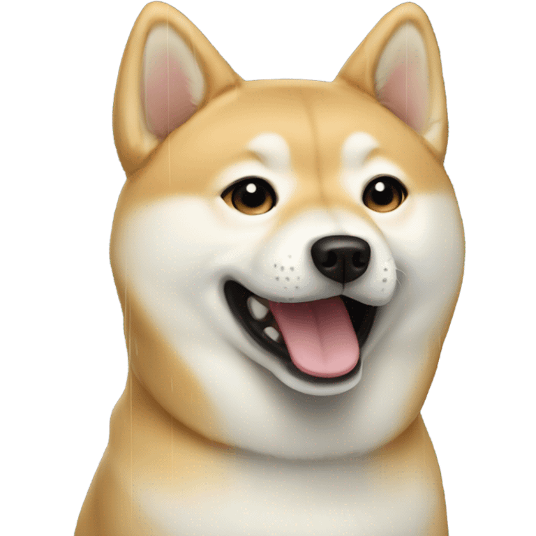 Cream Shiba cry rain emoji