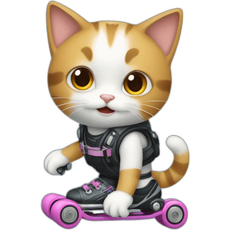 Cat in roller blades emoji