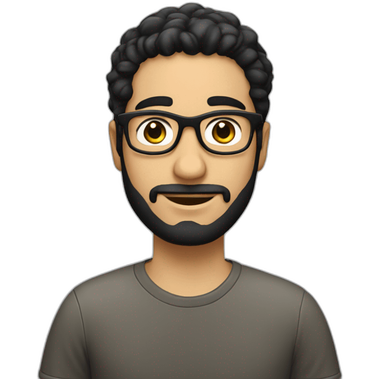 israeli software developer with glasses, black hair and no beard emoji