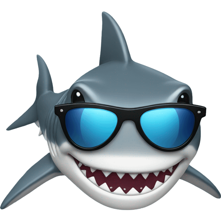 Shark with sunglasses emoji