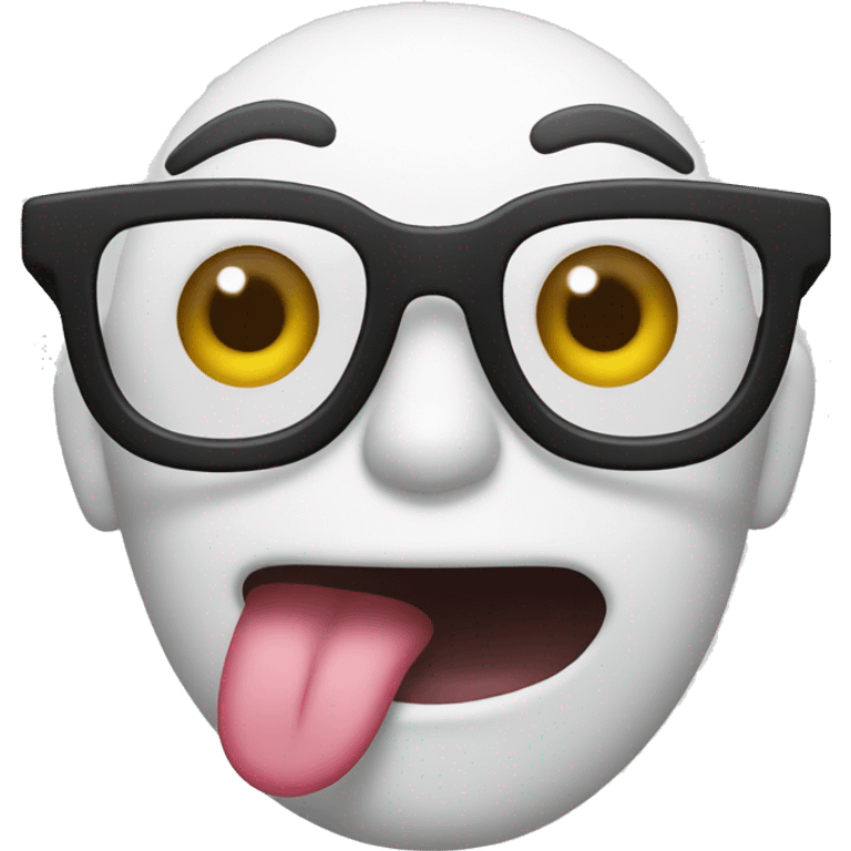 A person sticking tongue out with glasses emoji