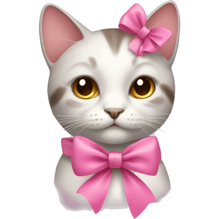 cat with pink bow emoji