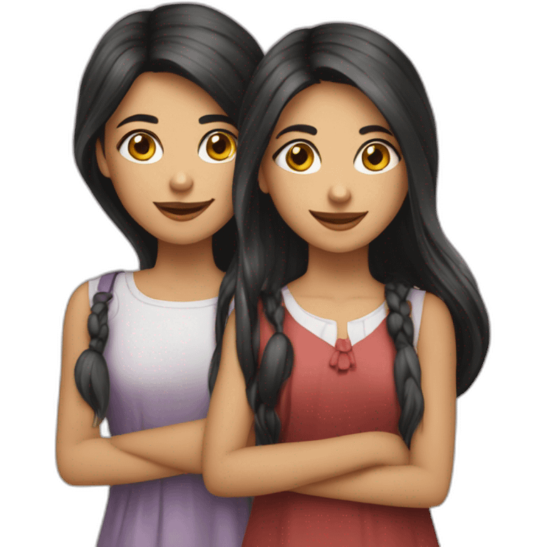 two friends girls Armenian and Romanian emoji