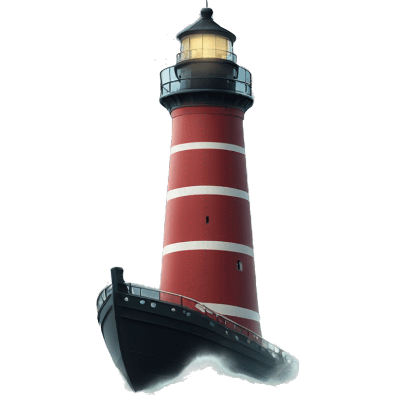 A ship in a storm lighthouse  emoji