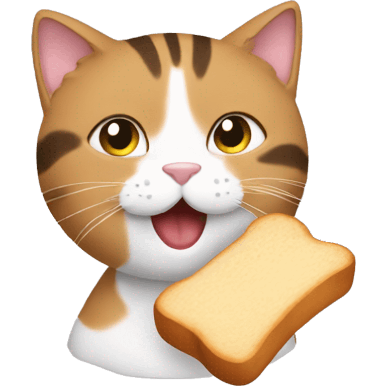 a cat eating bread emoji