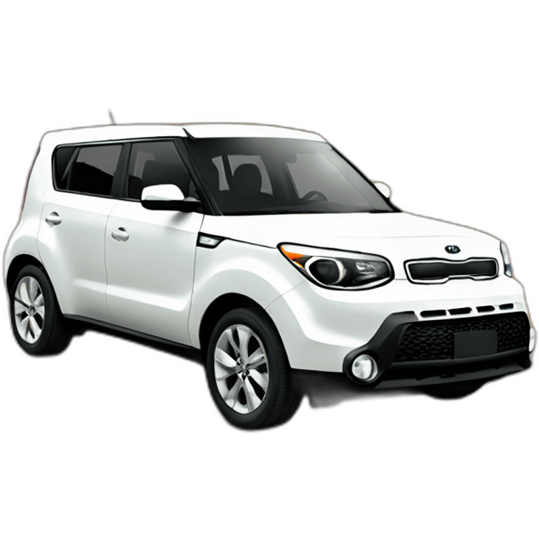 White Kia Soul roadtrip emoji