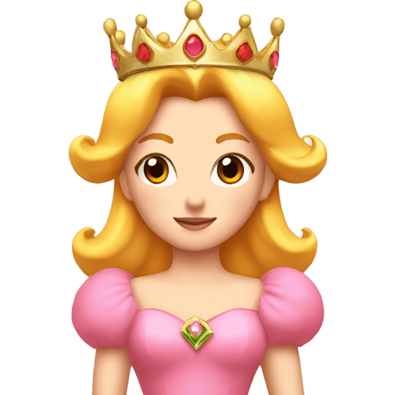 princess peach has crown on head emoji