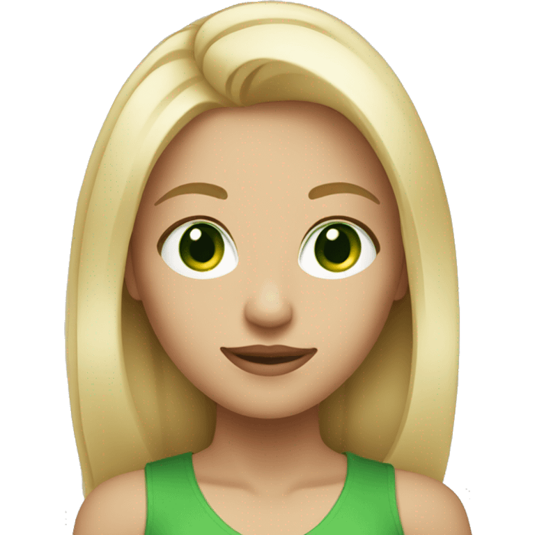 Blonde with green eyes medium length hair emoji