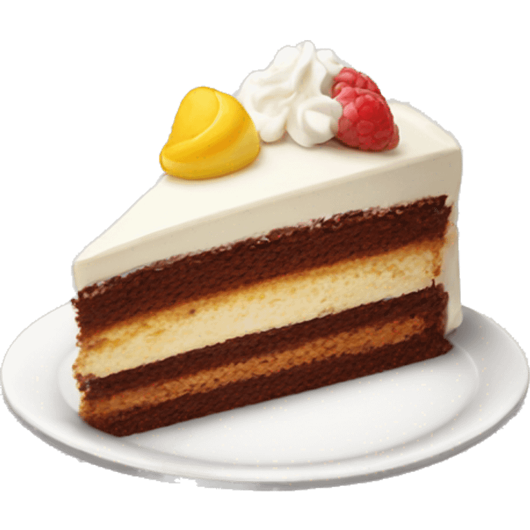 slice of cake on white emoji