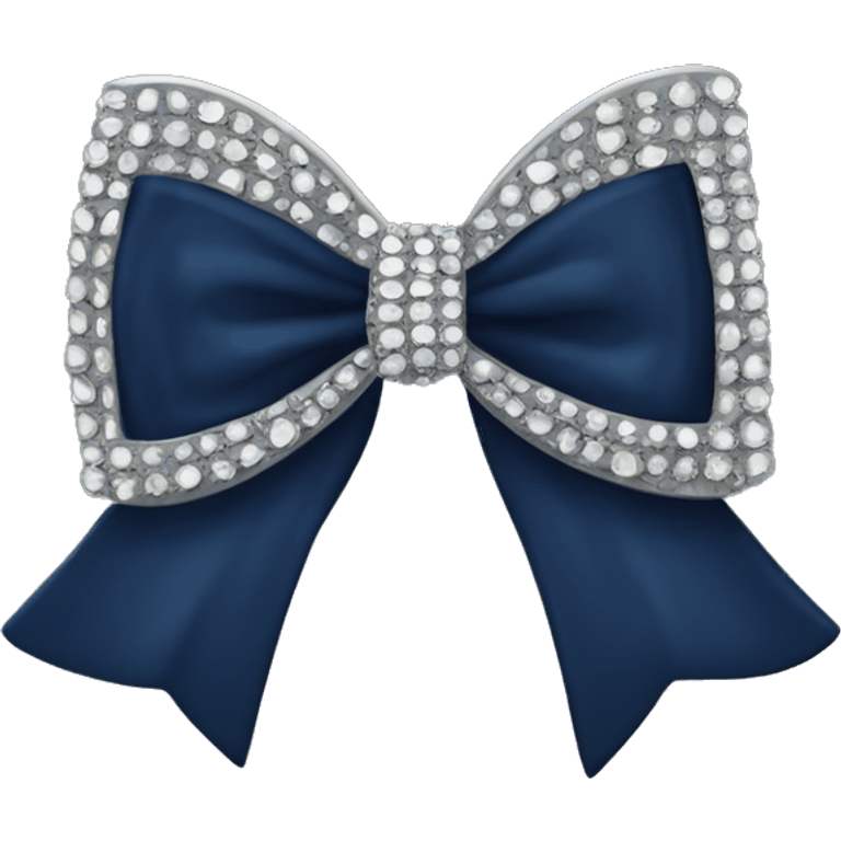 navy bow with silver rinestones emoji