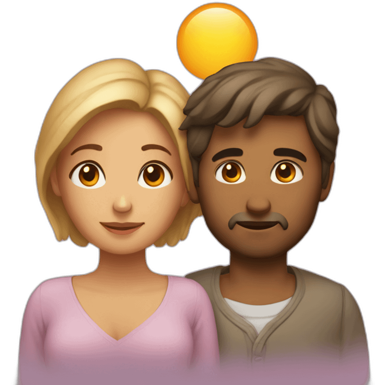 Femme couchant avec homme emoji