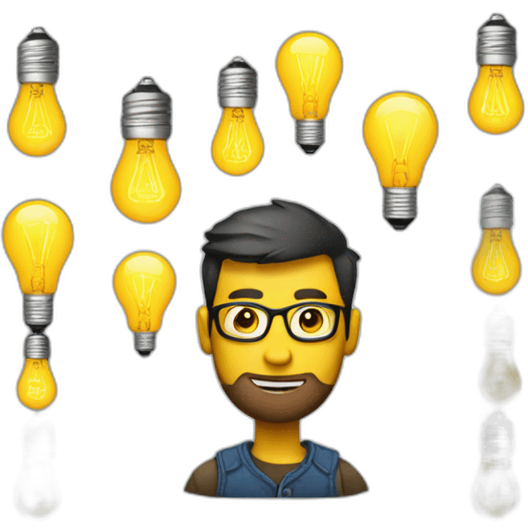 Designer screwing in lightbulb emoji