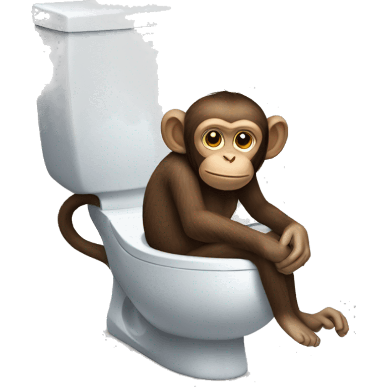 monkey sitting on toilet emoji